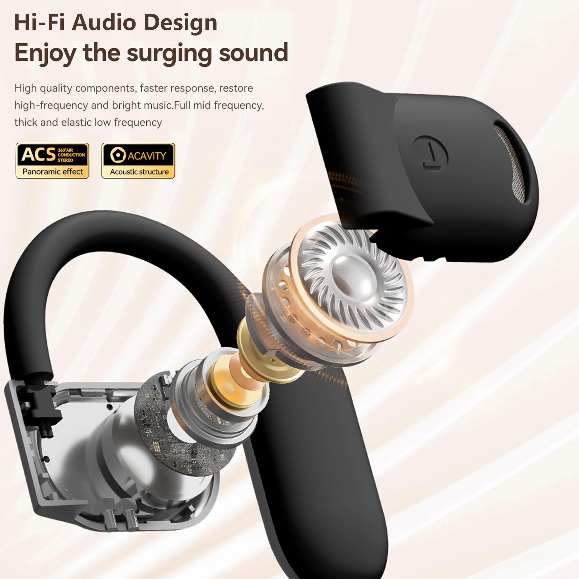 Ai Translation Earbuds Real Time, Wireless Bluetooth Ear Buds Translator, Language Translating Headphones,Hifi Sound,144 Languag